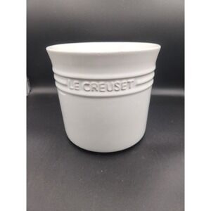 "White" LE CREUSET 2.75 Quart Large Utensil Crock Stoneware 6" Tall 2.3 L